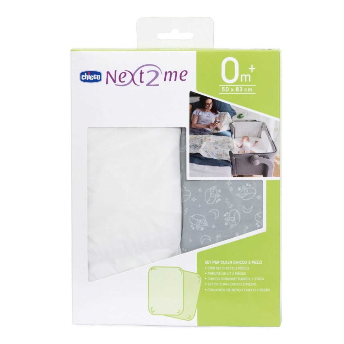 Chicco Next 2 Me Fitted Crib Sheets Grey Fox from Simply Baby Lancaster